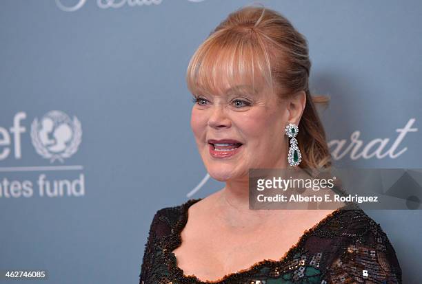 Socialite Candy Spelling arrives to the 2014 UNICEF Ball Presented by Baccarat at the Regent Beverly Wilshire Hotel on January 14, 2014 in Beverly...