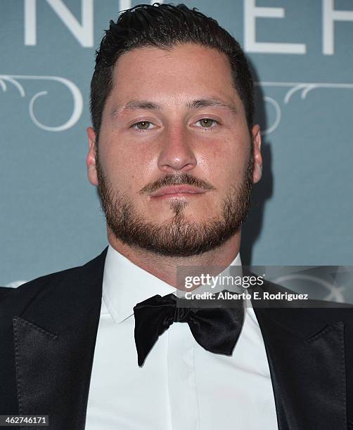 Personality Val Chmerkovskiy arrives to the 2014 UNICEF Ball Presented by Baccarat at the Regent Beverly Wilshire Hotel on January 14, 2014 in...