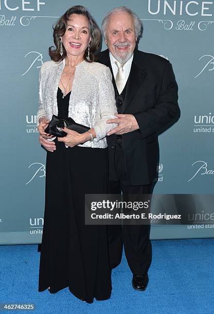 Jolene Schlatter and Producer George Schlatter arrives to the 2014 UNICEF Ball Presented by Baccarat at the Regent Beverly Wilshire Hotel on January...