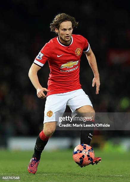 Daley Blind of Man Utd in action during the FA Cup Fourth Round Replay match between Manchester United and Cambridge United at Old Trafford on...