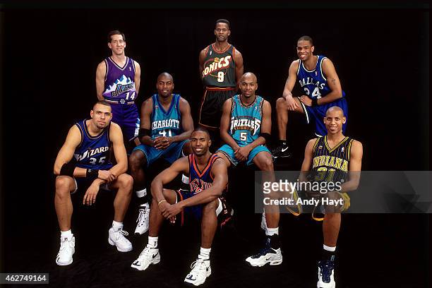 The Three Point shooters poses for a portrait during All Star Saturday Night as part of NBA All-Star Weekend on February 7, 1998 in New York City....