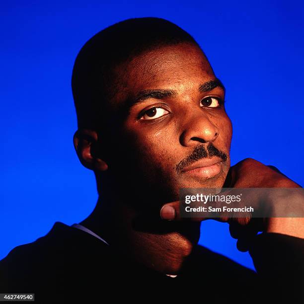 Michael Stewart of the Sacramento Kings poses for a portrait during NBA All-Star Weekend on February 6, 1998 in New York City. NOTE TO USER: User...