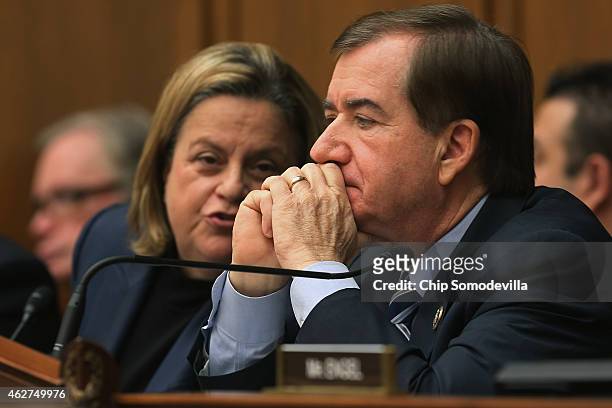 House Foreign Affairs Committee member Rep. Ileana Ros-Lehtinen and committee Chairman Ed Royce hold a hearing about Cuba policy in the Rayburn House...