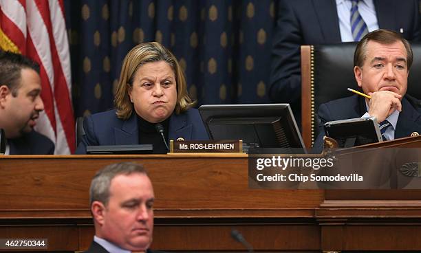 House Foreign Affairs Committee member Rep. Ileana Ros-Lehtinen and committee Chairman Ed Royce hold a hearing about Cuba policy in the Rayburn House...