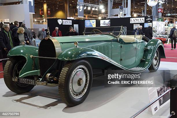Bugatti Royale Le Roadster 1932 is displayed at the Retromobile car show on February 4, 2015 in Paris. AFP PHOTO / ERIC FEFERBERG