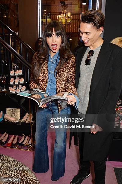 Zara Martin and Natt Weller attend the launch of the Pretty Ballerinas SS15 collection hosted by the face of the campaign Zara Martin at their Covent...