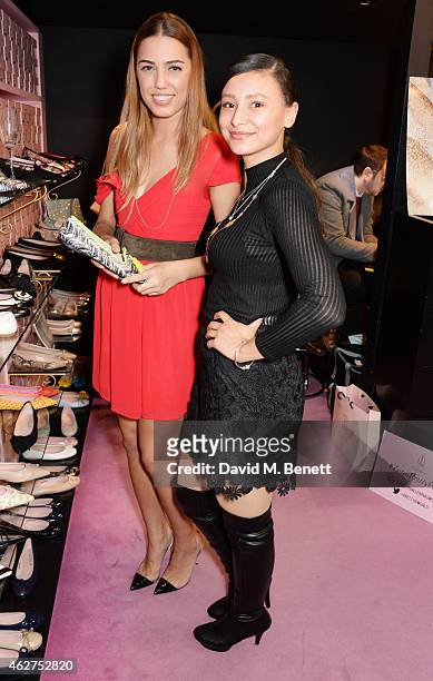 Amber Le Bon and Leah Weller attend the launch of the Pretty Ballerinas SS15 collection hosted by the face of the campaign Zara Martin at their...