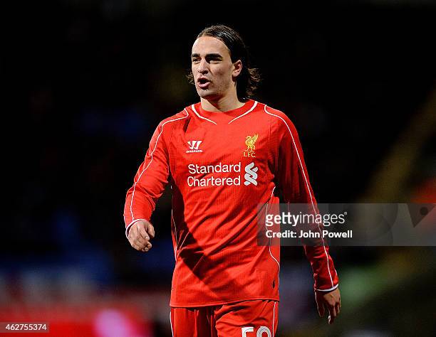 Lazar Markovic of Liverpool during the FA Cup Fourth Round Replay match between Bolton Wanderers and Liverpool at Macron Stadium on February 4, 2015...