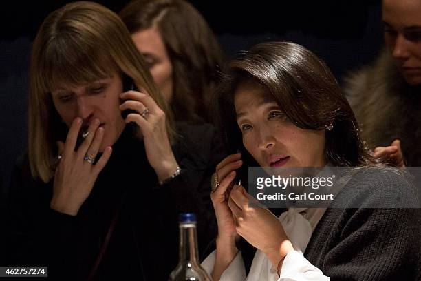 Telephone bidders work during the Impressionist and Modern Evening Art Sale at Christies on February 04, 2015 in London, England. Highlights from the...