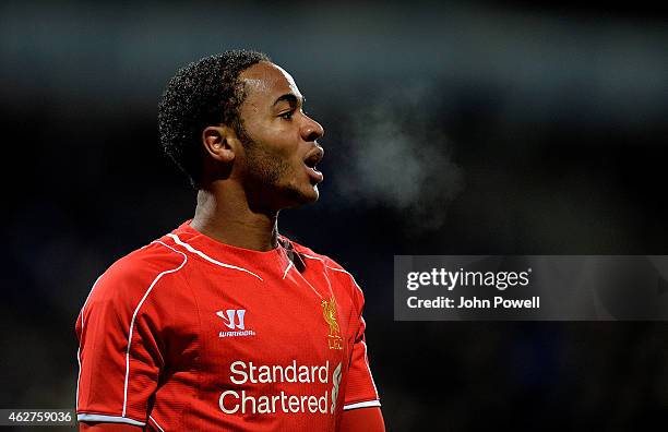 Raheem Sterling of Liverpool during the FA Cup Fourth Round Replay match between Bolton Wanderers and Liverpool at Macron Stadium on February 4, 2015...