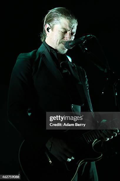 Paul Julian Banks of Interpol performs during a concert at Columbiahalle on February 4, 2015 in Berlin, Germany.