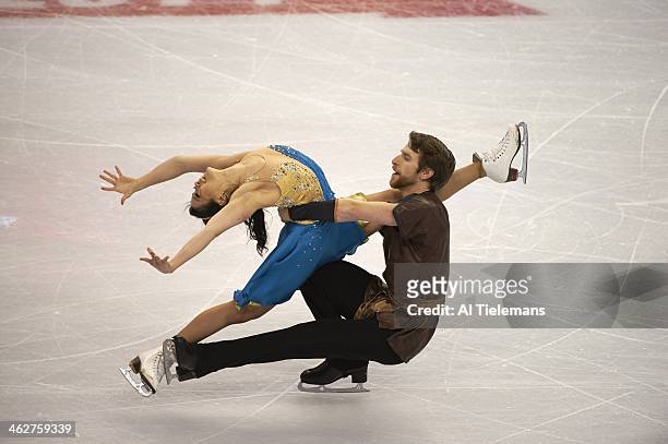 Championships: Lynn Kriengkrairut and Logan Giulietti-Schmitt in action during Pairs Free Dance program at TD Garden. Boston, MA 1/11/2014 CREDIT: Al...
