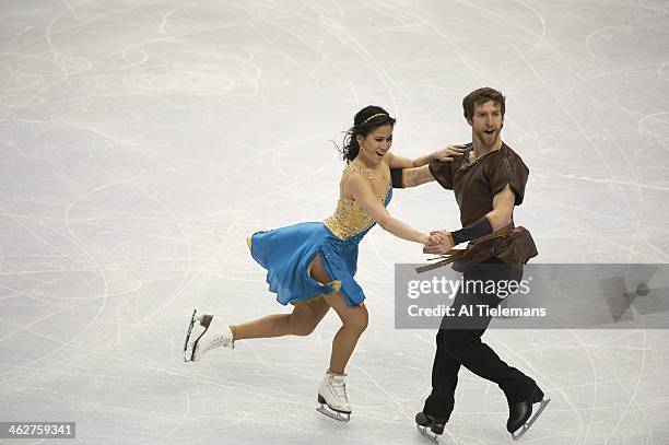 Championships: Lynn Kriengkrairut and Logan Giulietti-Schmitt in action during Pairs Free Dance program at TD Garden. Boston, MA 1/11/2014 CREDIT: Al...