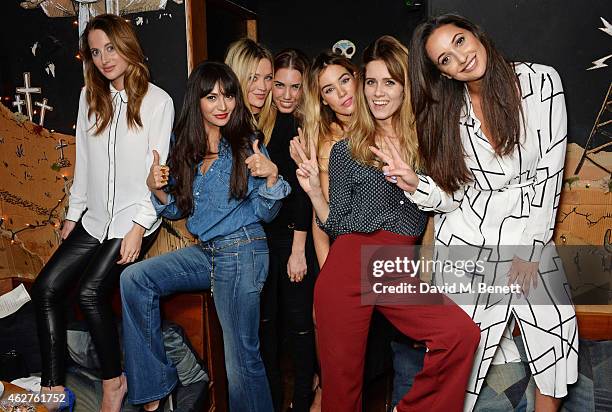 Rosie Fortescue, Zara Martin, Laura Whitmore, Amber Le Bon, Roxanne McKee, Jade Williams aka Sunday Girl and Roxie Nafousi attend an after party...