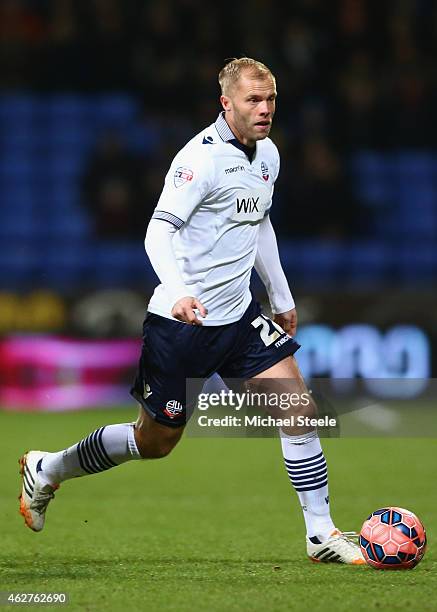 Eidur Gudjohnsen of Bolton during the FA Cup fourth round replay match between Bolton Wanderers and Liverpool at the Macron Stadium on February 4,...