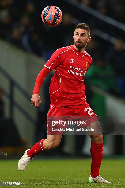 Fabio Borini of Liverpool during the FA Cup fourth round replay match between Bolton Wanderers and Liverpool at the Macron Stadium on February 4,...