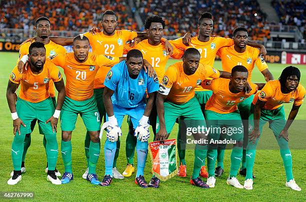 Ivory Coast's players Serge Aurier, Serge Wilfried Kanon, Wilfried Bony, Eric Bailly, Kolo Toure, Siaka Tiene, Serey Die, Sylvain Gbohouo, Yaya...