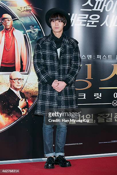 Mir of South Korean boy band MBLAQ attends the photo call for the South Korean premiere of "Kingsman - The Secret Service" at COEX Mega Box on...