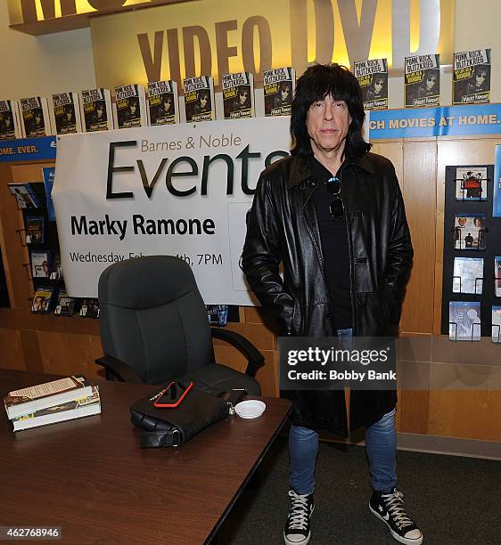 Marky Ramone of The Ramones signs copies of his book "Punk Rock Blitzkrieg: My Life As A Ramone" at Barnes & Noble Staten Island on February 4, 2015...