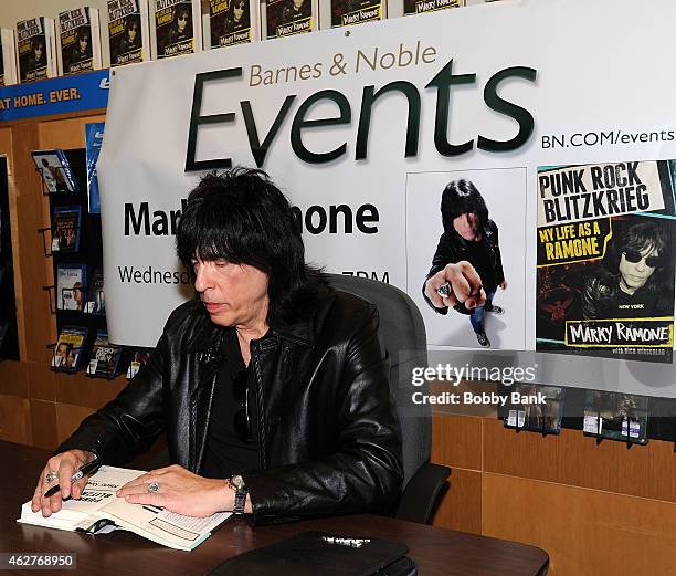 Marky Ramone of The Ramones signs copies of his book "Punk Rock Blitzkrieg: My Life As A Ramone" at Barnes & Noble Staten Island on February 4, 2015...