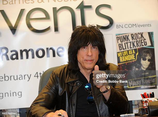 Marky Ramone of The Ramones signs copies of his book "Punk Rock Blitzkrieg: My Life As A Ramone" at Barnes & Noble Staten Island on February 4, 2015...