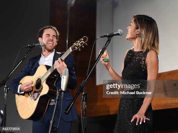 Carissa Rae Michael Alvarado and Carissa Rae Alvarado of Us The Duo perform at ...