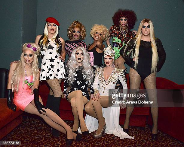 Alaska 5000, Manila Luzon, Bianca Del Rio, Sharon Needles, Raja, Ivy Winters, Phi Phi O'Hara and Adore Delano attend "RuPaul's Drag Race" Battle Of...