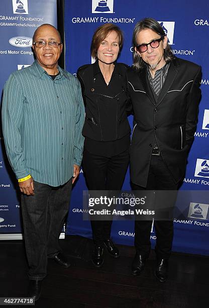 Foundation Education Programs Senior Director David Sears, GRAMMY Foundation SVP Kristen Madsen and GRAMMY Foundation's Scott Goldman at the GRAMMY...