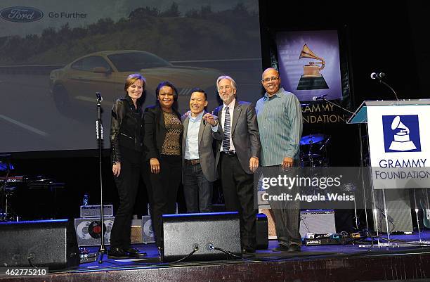 Foundation SVP Kristen Madsen, Director of Community Development for the Ford Motor Company Fund Pamela Alexander, Music Educator Award recipient...