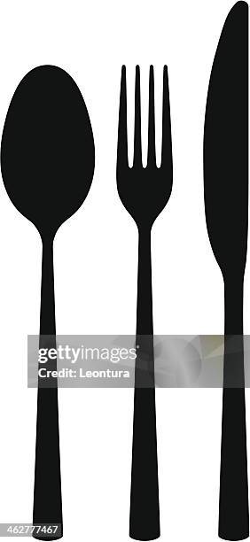 cutlery - fork knife stock illustrations