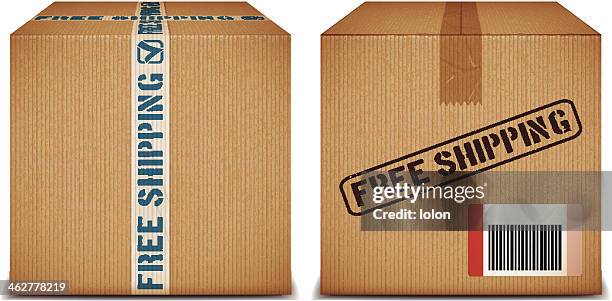 free shipping - brown box stock illustrations