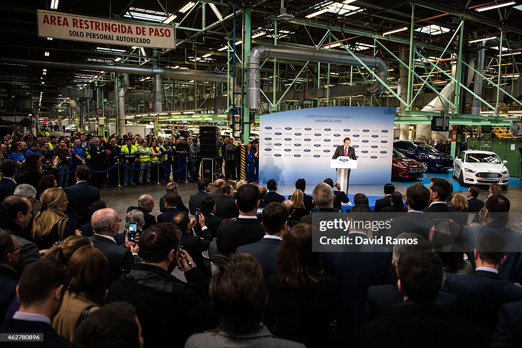 Spanish Prime Minister Mariano Rajoy Visits A Ford Car Plant