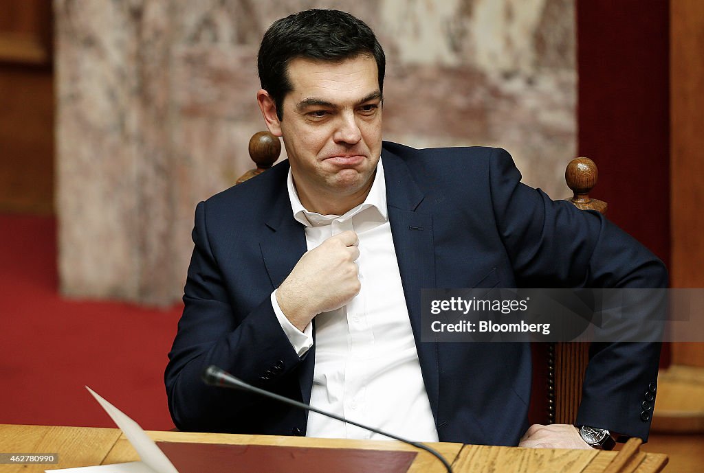 Greece's Prime Minister Alexis Tsipras In Parliament