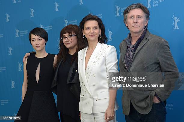 Actress Rinko Kikuchi, director Isabel Coixet and actors Juliette Binoche and Gabriel Byrne attend the 'Nobody Wants the Night' photo call during the...