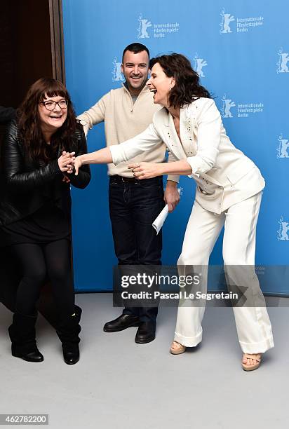 Director Isabel Coixet and actress Juliette Binoche attend the 'Nobody Wants the Night' photo call during the 65th Berlinale International Film...