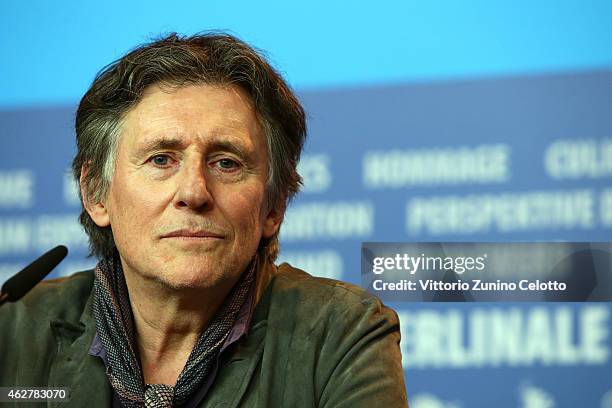 Gabriel Byrne attends the 'Nobody Wants the Night' press conference during the 65th Berlinale International Film Festival at Grand Hyatt Hotel on...