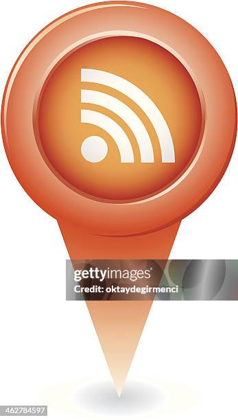 rss pointer - wireless internet stock illustrations
