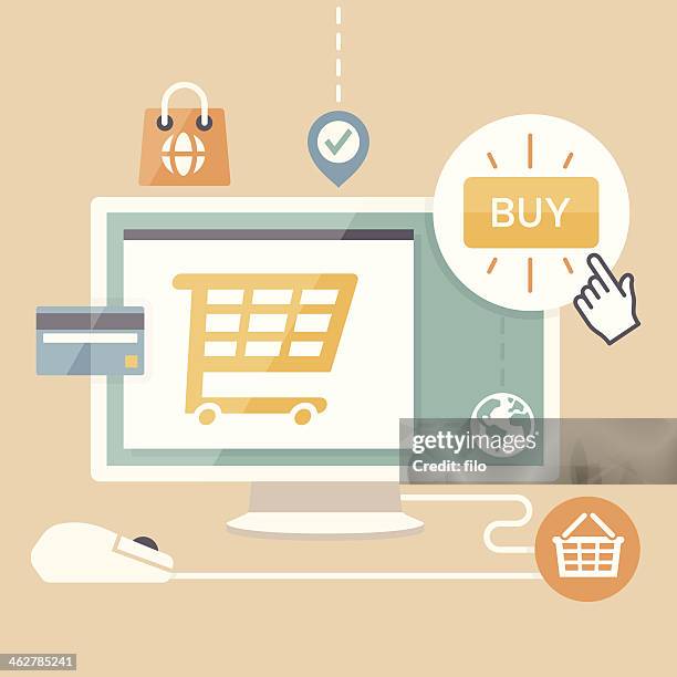 e-commerce shopping - shopping electronics store stock illustrations