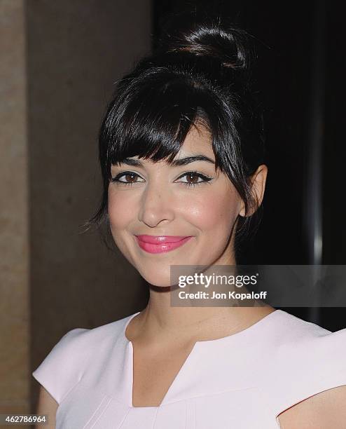 Actress Hannah Simone arrives at the 25th Annual IWMF Courage In Journalism Awards at The Beverly Hilton Hotel on October 28, 2014 in Beverly Hills,...