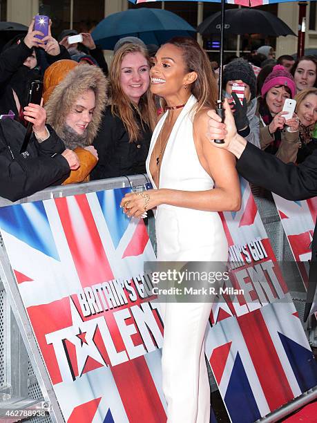 Alesha Dixon arriving at the Birmingham Hippodrome theatre to film the Britains Got Talent auditions at Birmingham Hippodrome on February 5, 2015 in...