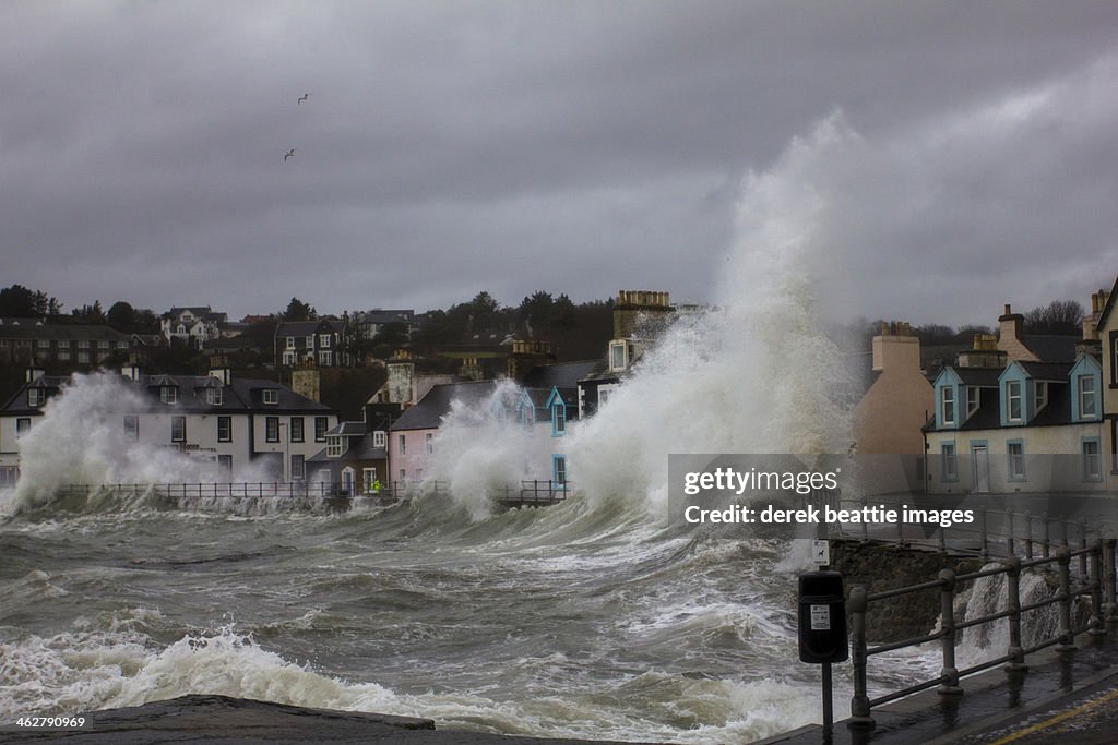 Huge Waves Batter Coastline
