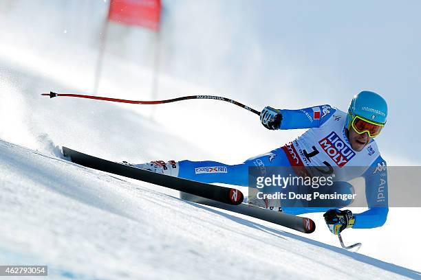 Christof Innerhofer of Italy races during the Men's Super-G on the Birds of Prey racecourse on Day 4 of the 2015 FIS Alpine World Ski Championships...