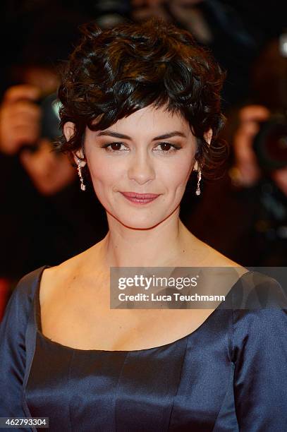 Jury member Audrey Tautou attends the 'Nobody Wants the Night' premiere and Opening Ceremony of the 65th Berlinale International Film Festival at...