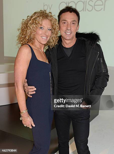 Kelly Hoppen and Bruno Tonioli attend the global unveiling of Kelly Hoppen's new bathware collection with Apaiser at IRIS Studios on February 5, 2015...