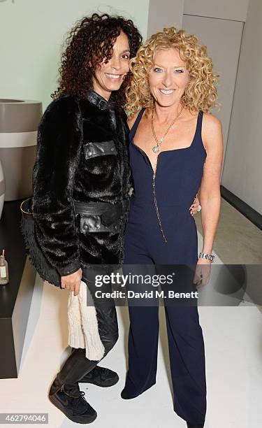 Jeanette Calliva and Kelly Hoppen attend the global unveiling of Kelly Hoppen's new bathware collection with Apaiser at IRIS Studios on February 5,...