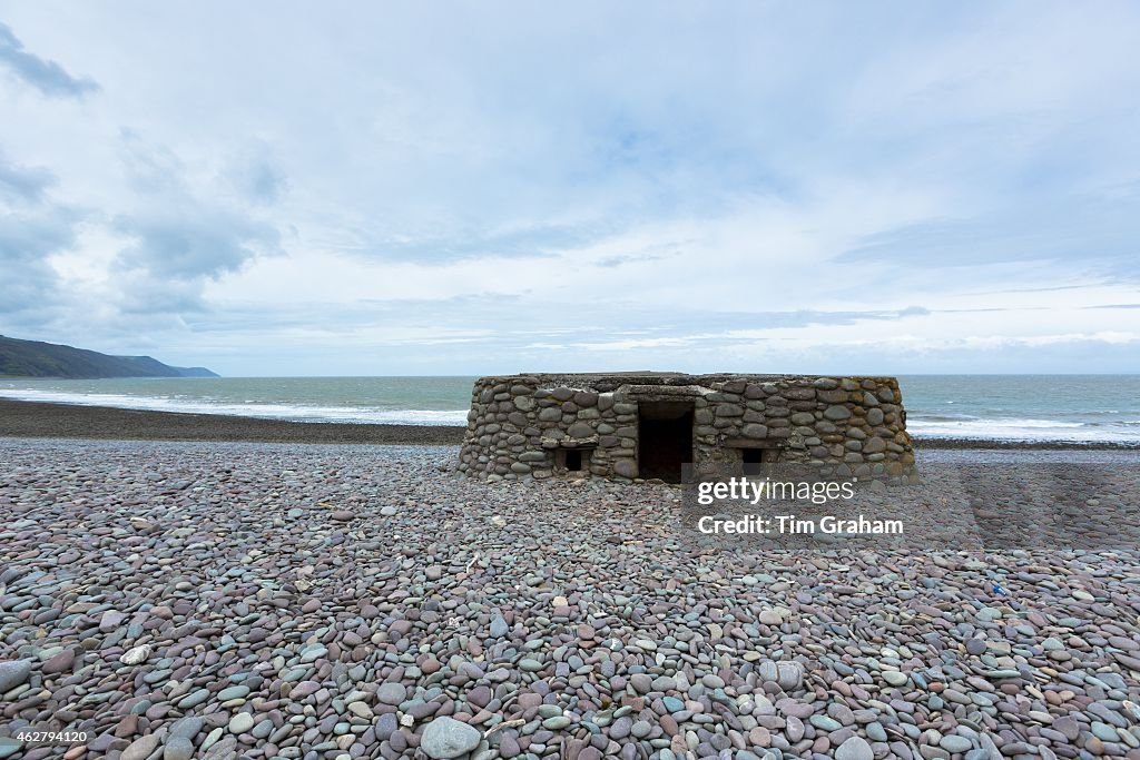 Gun Turret on Bossington Beach at Exmoor, UK