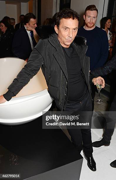 Bruno Tonioli attends the global unveiling of Kelly Hoppen's new bathware collection with Apaiser at IRIS Studios on February 5, 2015 in London,...