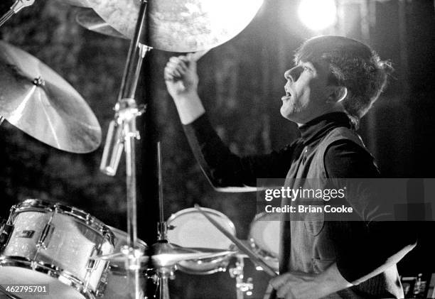 John Keeble of Spandau Ballet performing at The London Dungeon, Tooley Street, London during the filming of a pop video for Chrysalis Records for...