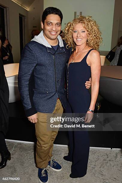 Piers Linney and Kelly Hoppen attend the global unveiling of Kelly Hoppen's new bathware collection with Apaiser at IRIS Studios on February 5, 2015...