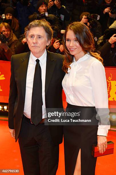 Gabriel Byrne and is wife Hannah Beth King attend the 'Nobody Wants the Night' premiere and Opening Ceremony of the 65th Berlinale International Film...